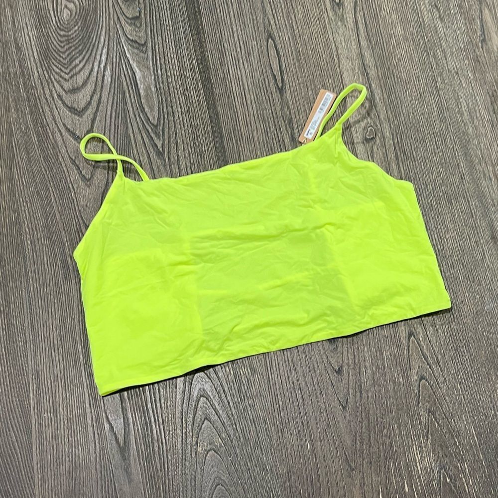 NWT Skims Fits Everybody Strappy Back Cami Top Scoop Neck Green Highlighter 4X